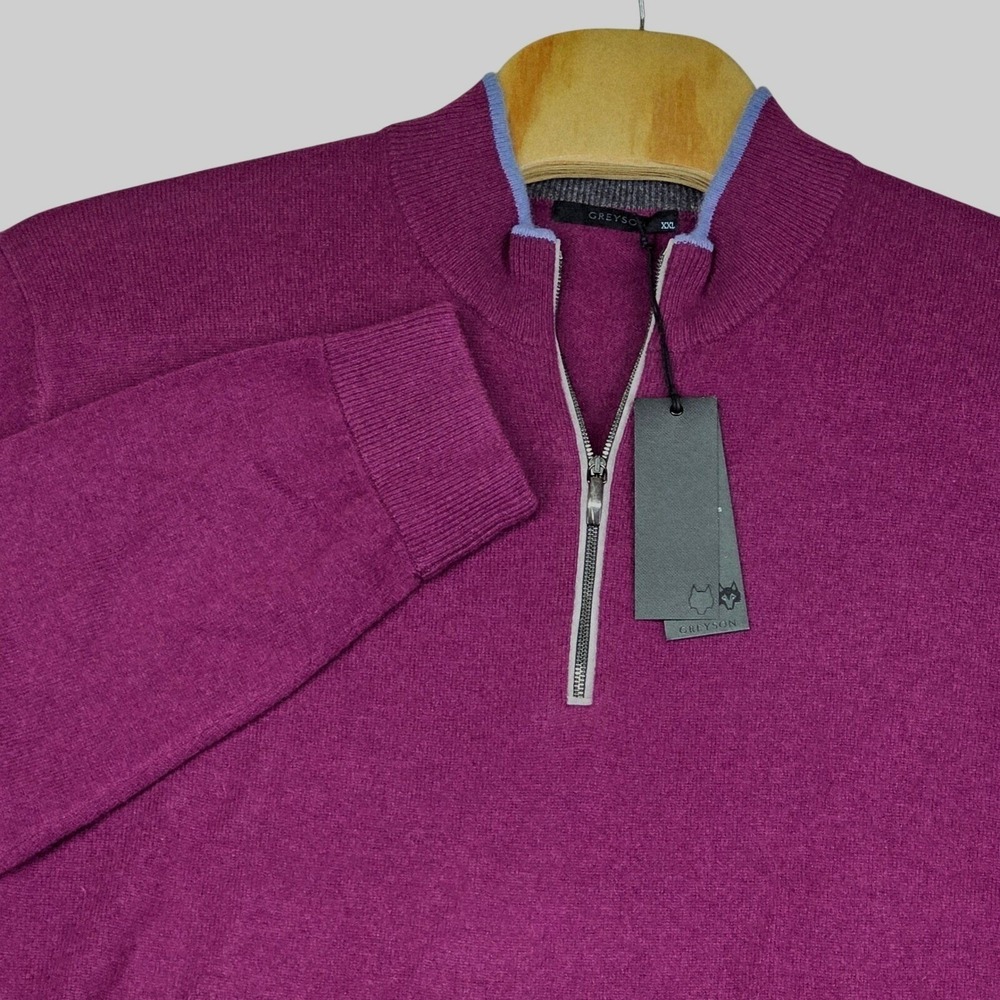 Greyson Sebosack 1/4 Zip Sweater‎ Hawk 601 XXL Men's Pullover Maroon